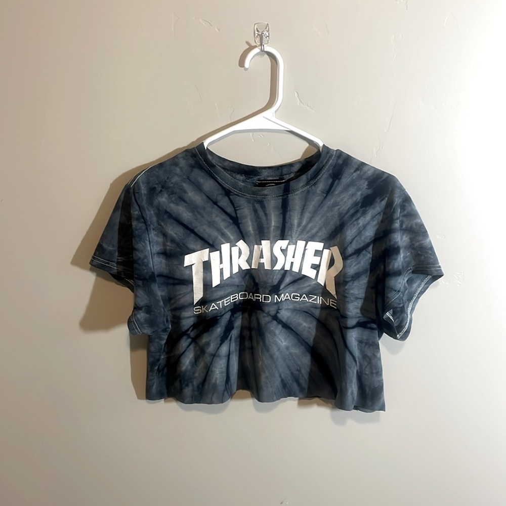 Thrasher size small crop top tie-dye T-shirt